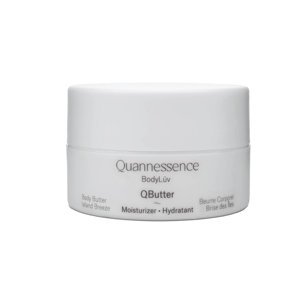 Quannessence Skincare, BodyLüv Collection, professional skincare, Holistic Beauty, Made in Canada, Naturally Sourced, Active ingredients, women-owned, Body, Cream, Moisturizer, QButter, Body Butter Cream, white jar