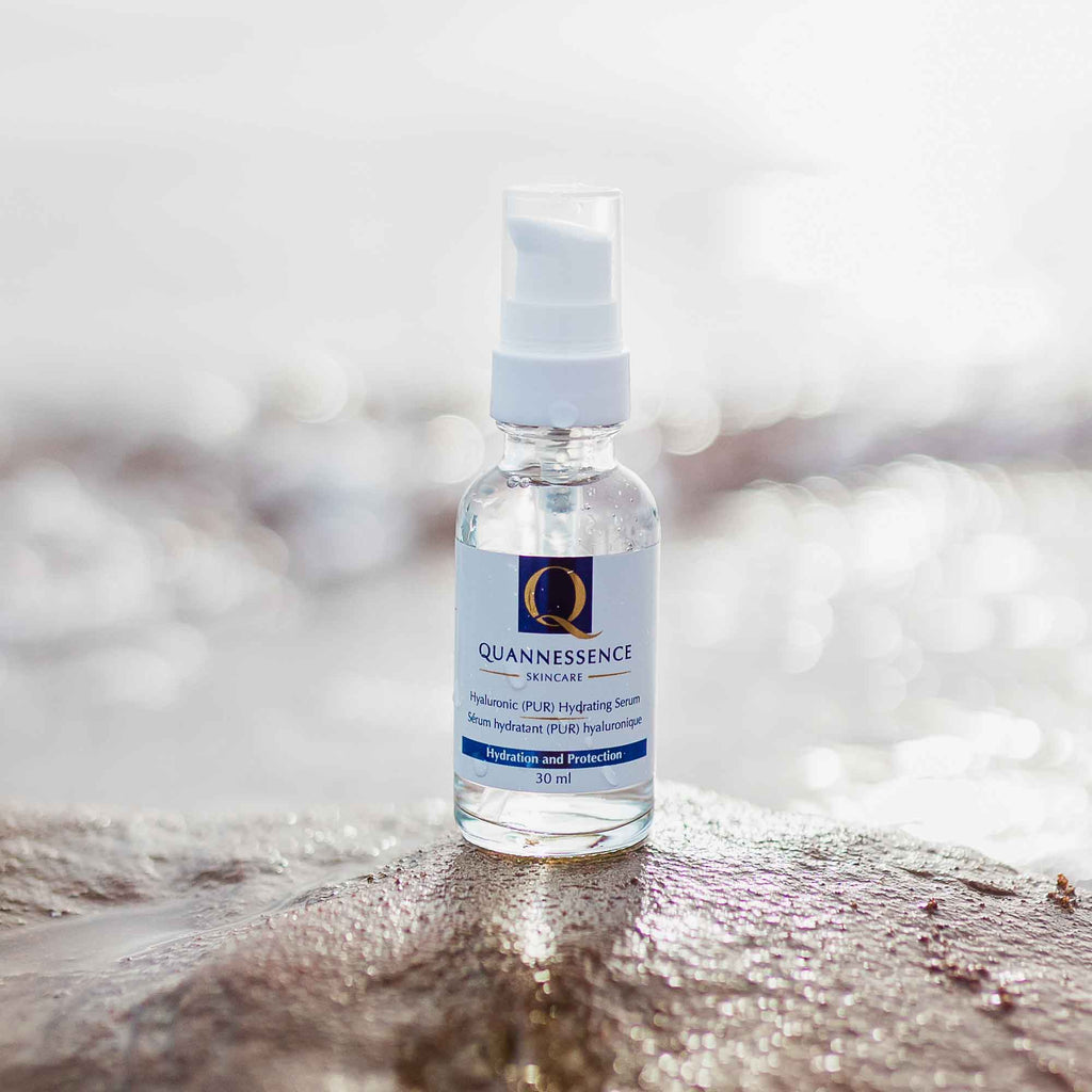 Hyaluronic (PUR) Hydrating Serum, Quannessence, Made in Canada, Skincare, Holistic Beauty, Face, Advanced Serums, Anti-Aging, Gel, Clear container with pump