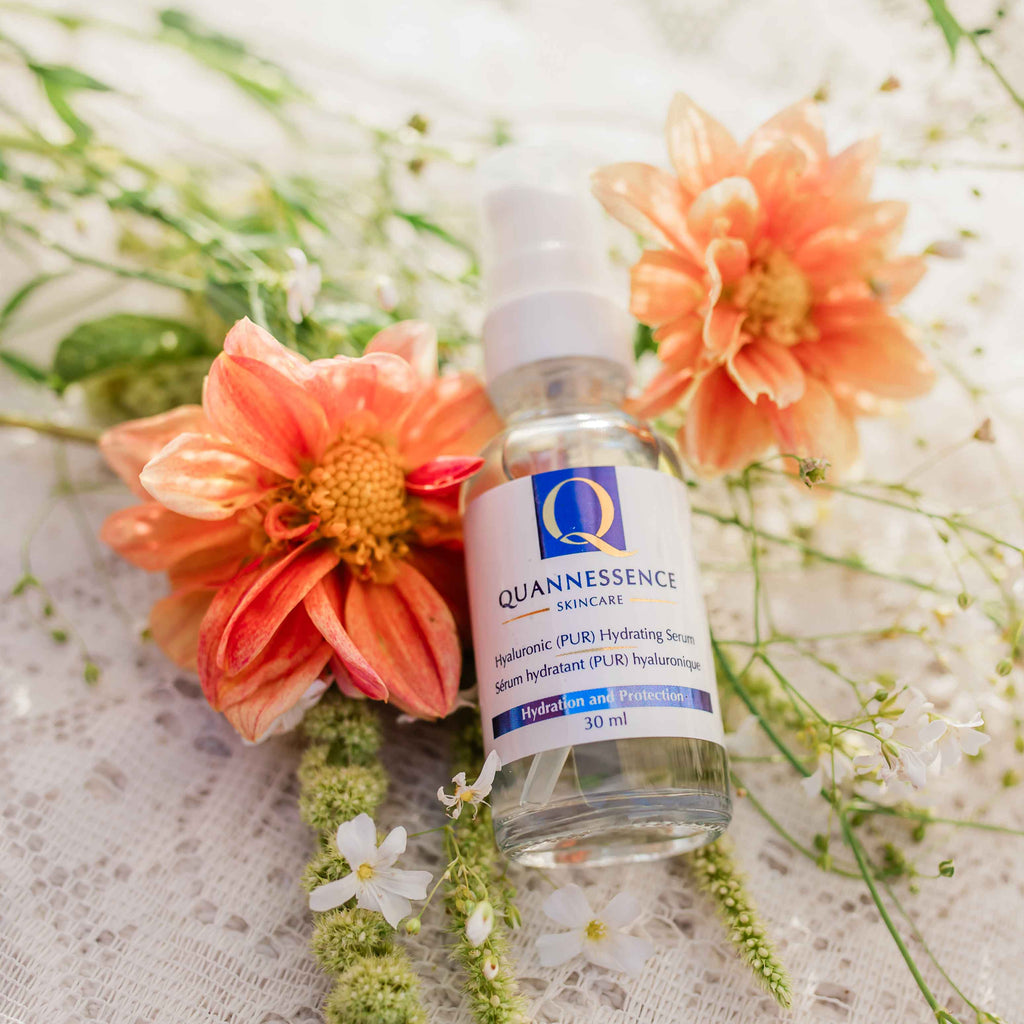 Hyaluronic (PUR) Hydrating Serum, Quannessence, Made in Canada, Skincare, Holistic Beauty, Face, Advanced Serums, Anti-Aging, Gel, Clear container with pump