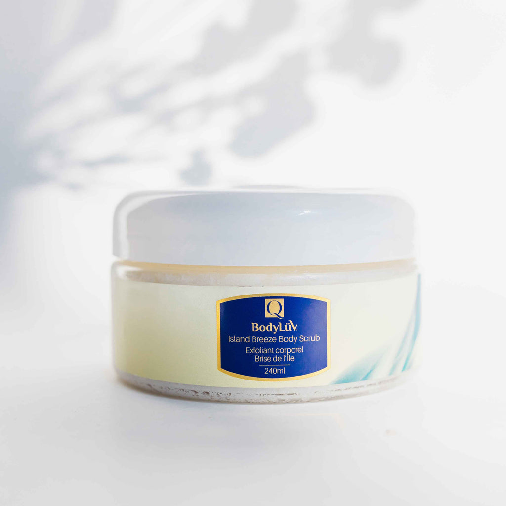 Body Scrub Exfoliant, BodyLüv by Quannessence, Made in Canada, Skincare, Holistic Beauty, Face, Body, Scrub, Exfoliant, Jar