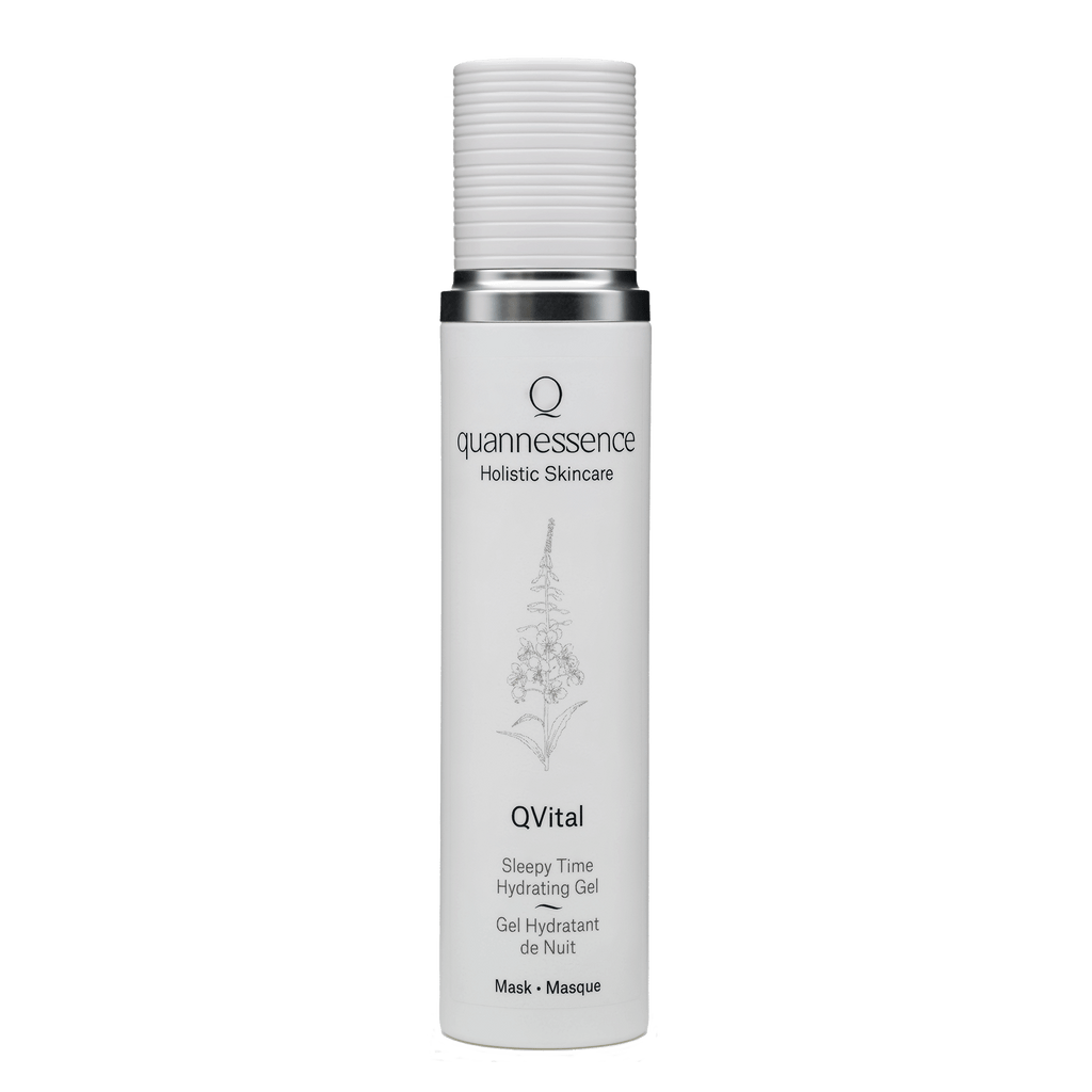 Quannessence Skincare, professional skincare, Holistic Beauty, Made in Canada, Naturally Sourced, Active ingredients, women-owned, Face, Mask, QVital, Vital Hydrating Gel Mask, white bottle with a mister spray