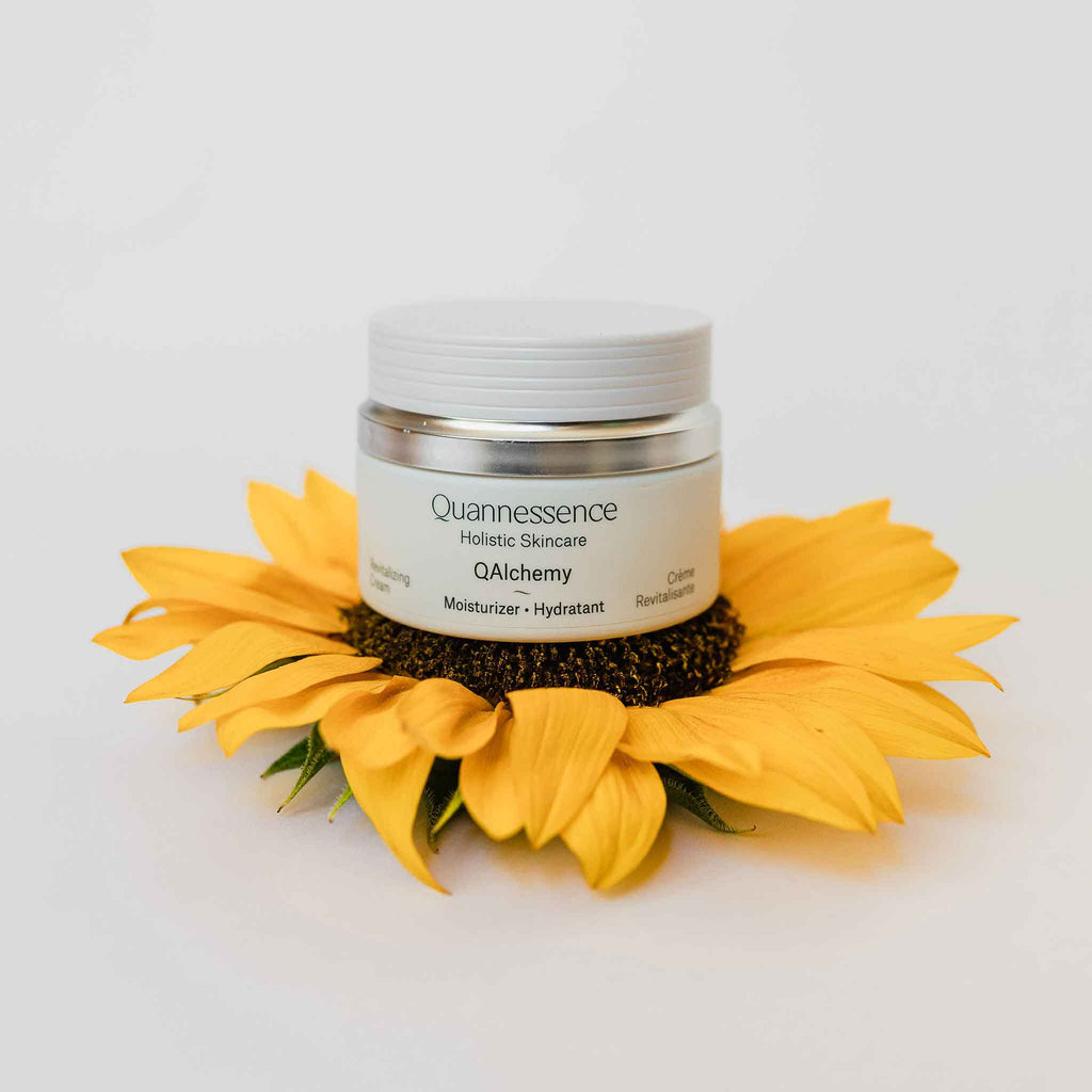 Quannessence Skincare, professional skincare, Holistic Beauty, Made in Canada, Naturally Sourced, Active ingredients, women-owned, Face, Moisturizer, Lotion, Cream, QAlchemy, Alchemist Revitalizing Cream, white jar