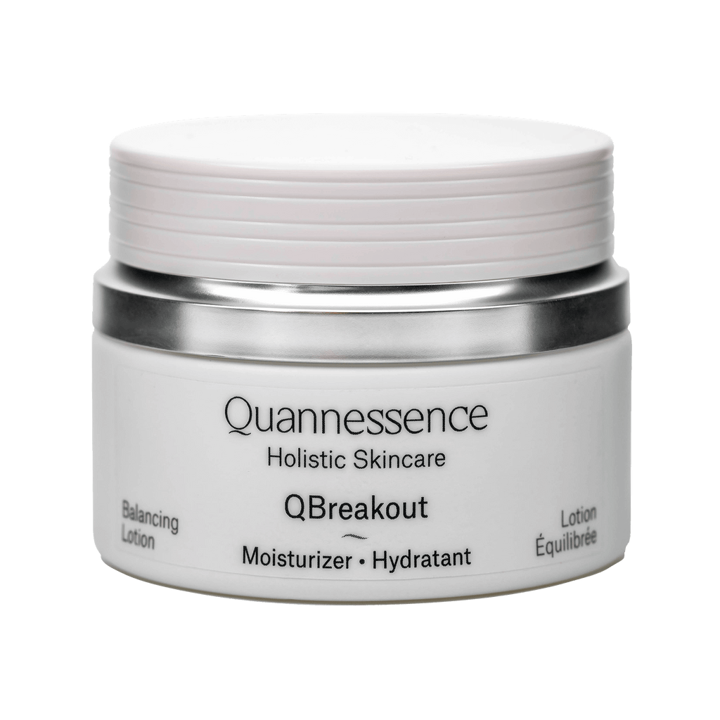 Quannessence Skincare, professional skincare, Holistic Beauty, Made in Canada, Naturally Sourced, Active ingredients, women-owned, Face, Moisturizer, Lotion, Cream, QBreakout, BREAKOUT FX FACE LOTION, white jar