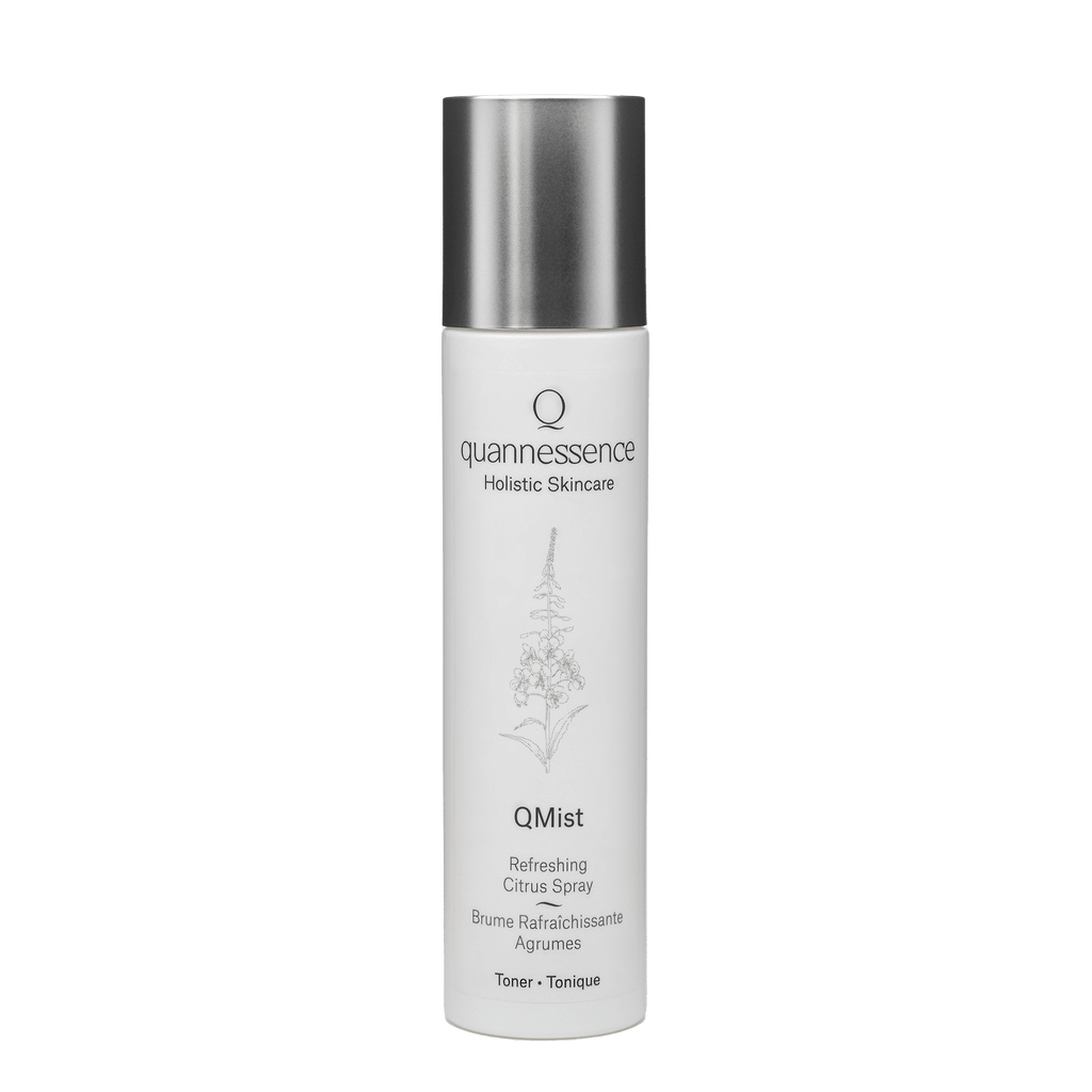 Quannessence Skincare, professional skincare, Holistic Beauty, Made in Canada, Naturally Sourced, Active ingredients, women-owned, Face, Toner, Mist, QMist, Moisture Mist Toner, white bottle with a mister spray