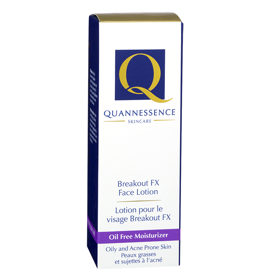 Quannessence: Breakout FX- Most essential moisturizing lotion for acne Quannessence, made in Canada, skincare, holistic beauty, Face, moisturizer, lotion, packaging